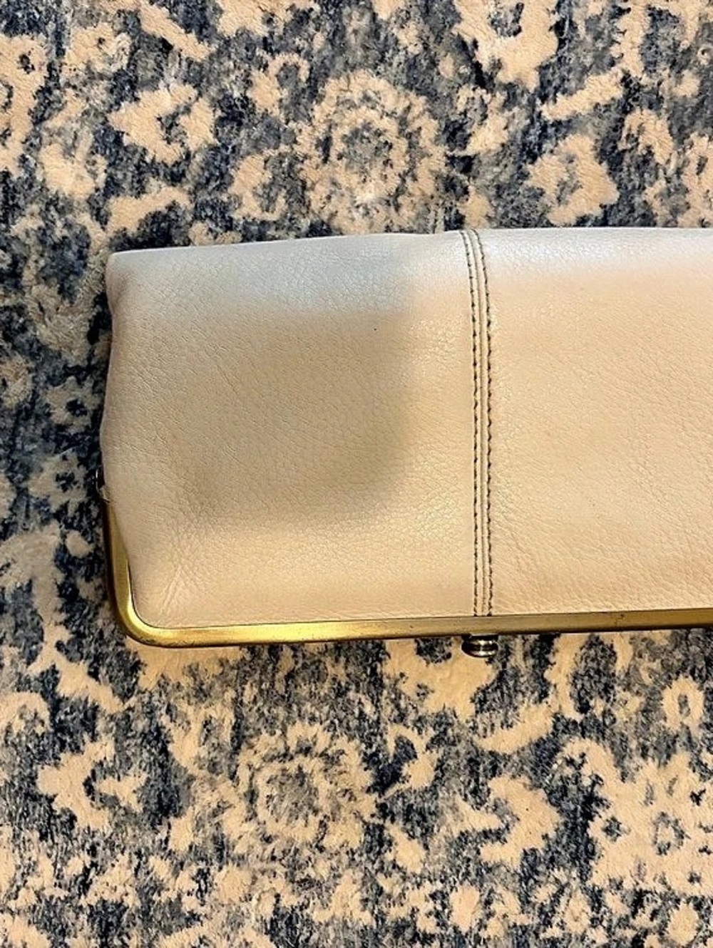 HOBO Lauren Clutch Wallet Framed Clutch White & Gold